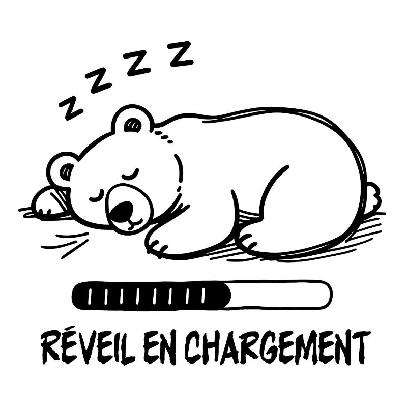 Black and White Sleeper Bear, Alarm Clock Charging