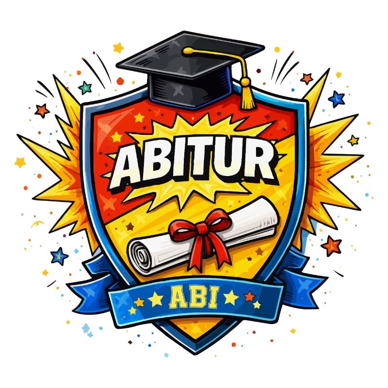 Abitur Abschluss Comic Schild