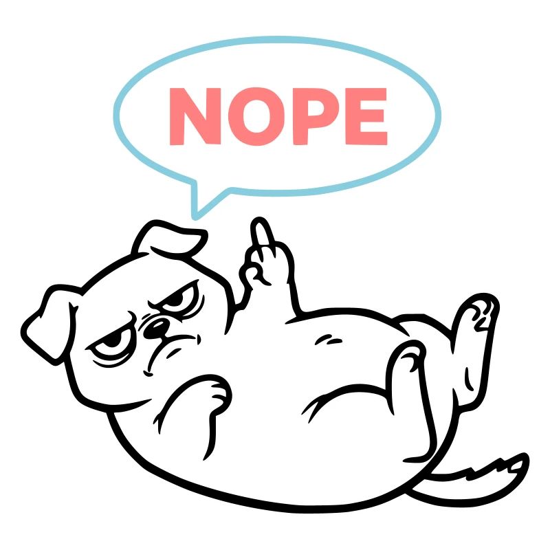 Mops Hund Comic Bunt Outline