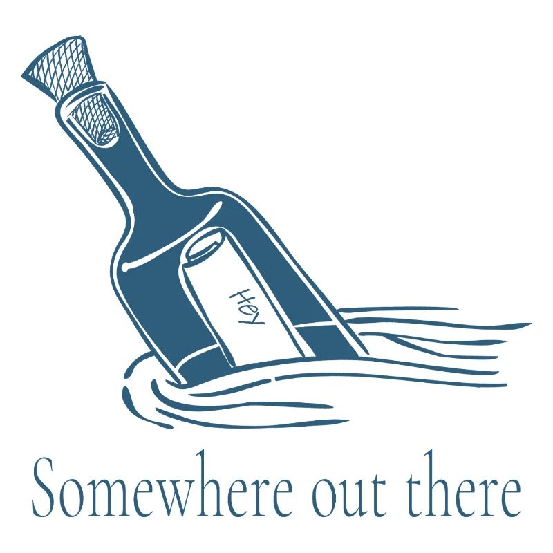 Somewhere Out There Bottle Message Design
