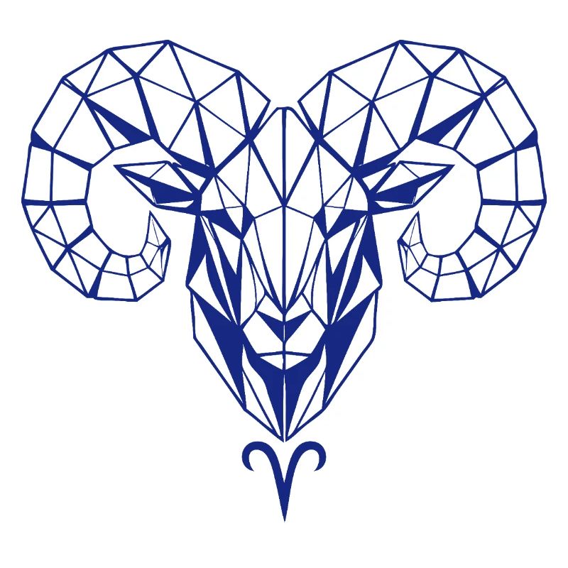 Geometric ram's head polygon
