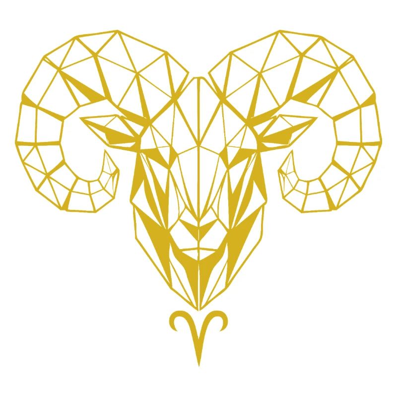 Geometrischer Goldram-Skull
