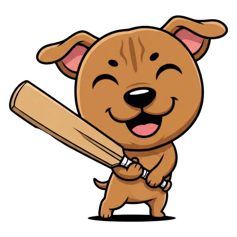 Chiot de dessin animé de baseball mignon