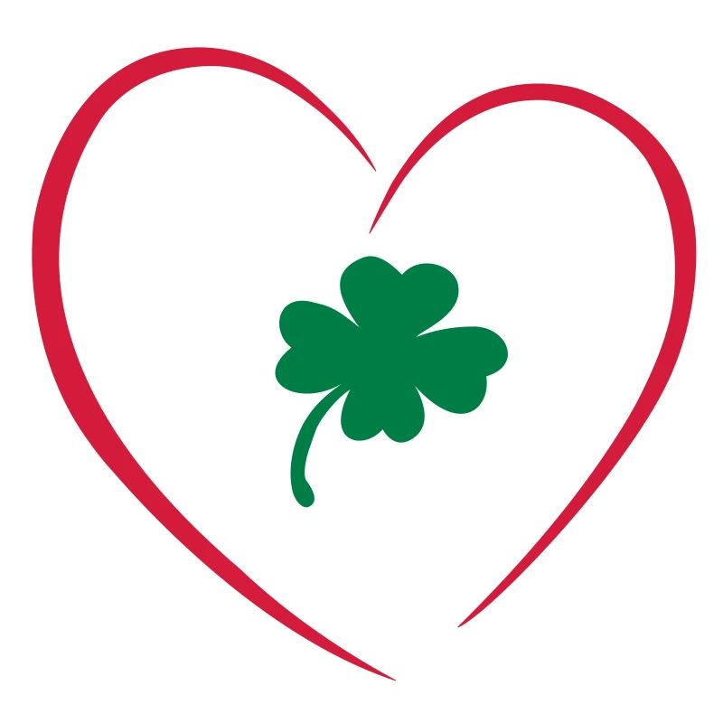 Valentine mit Herz und Kleeblatt