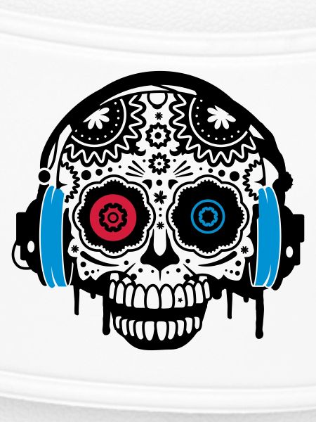 Sugar Skull mit Kopfhörer
