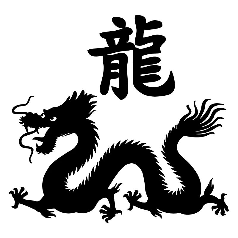 Chinesisches Schriftzeichen Drache mit Drachenbild