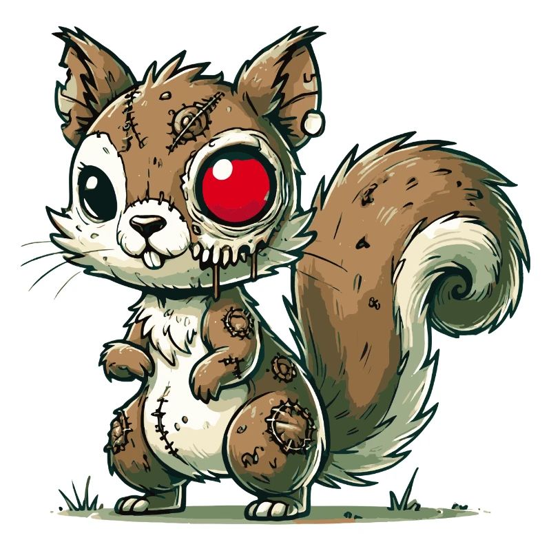 creepy zombie squirrel for halloween fun