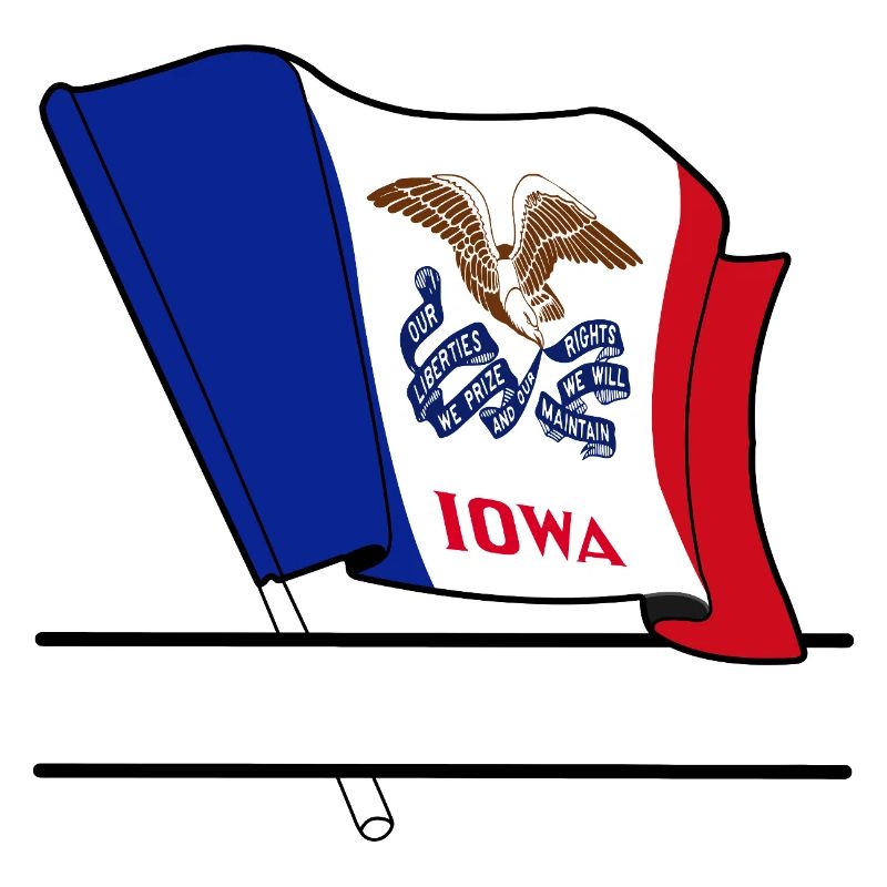 Drapeau Iowa bannière de texte