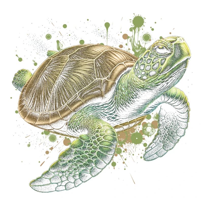 Cool turtle as a chic portrait