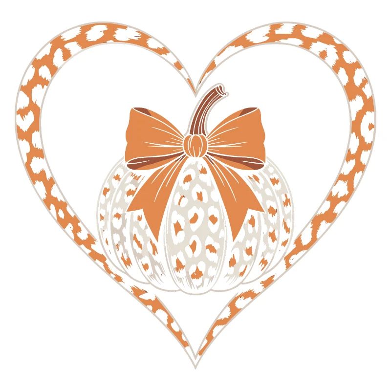 Leopard Pumpkin Heart Design