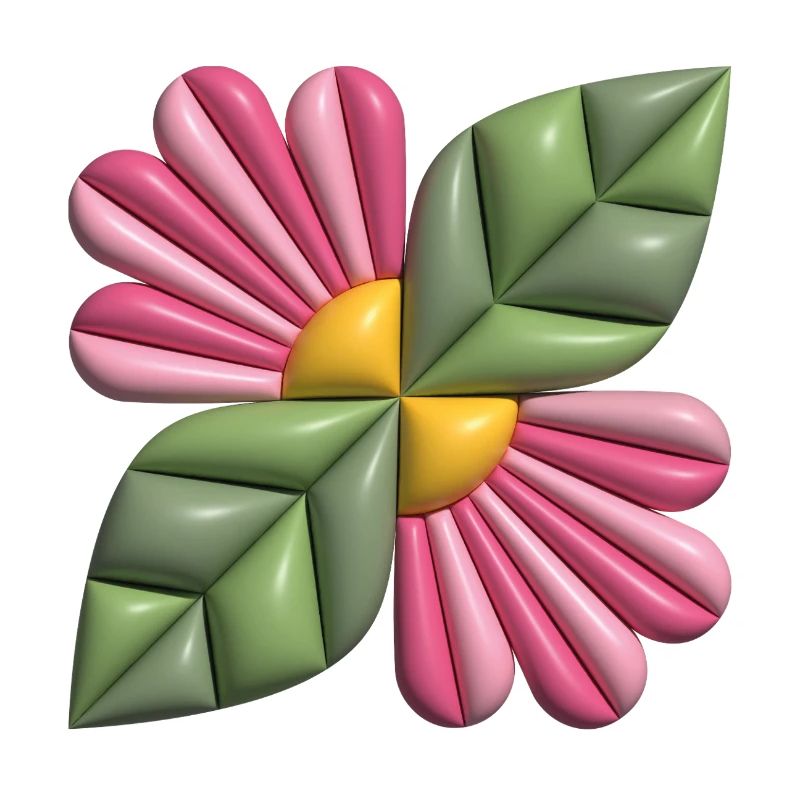 3d-Blumenquadrat