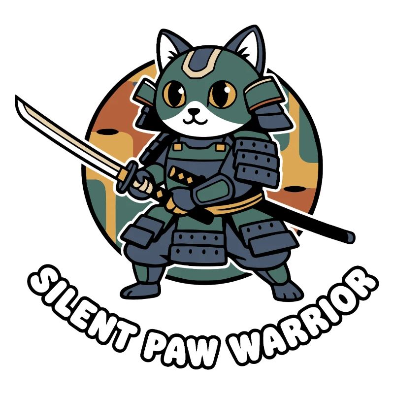 Stiller Pfoten Samurai-Krieger Katze