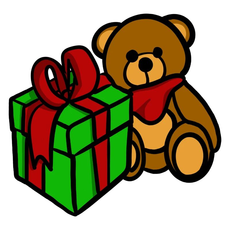 Teddy hat ein Geschenk