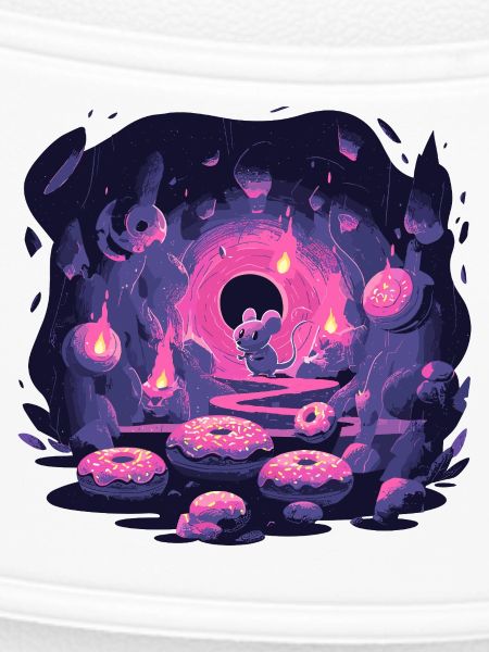 Neon Mäusehöhle mit Donuts