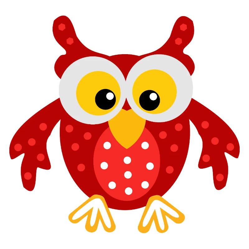 La chouette rouge aux points