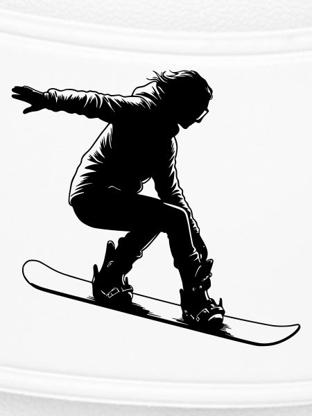 Snowboarderin mit eleganter Pose