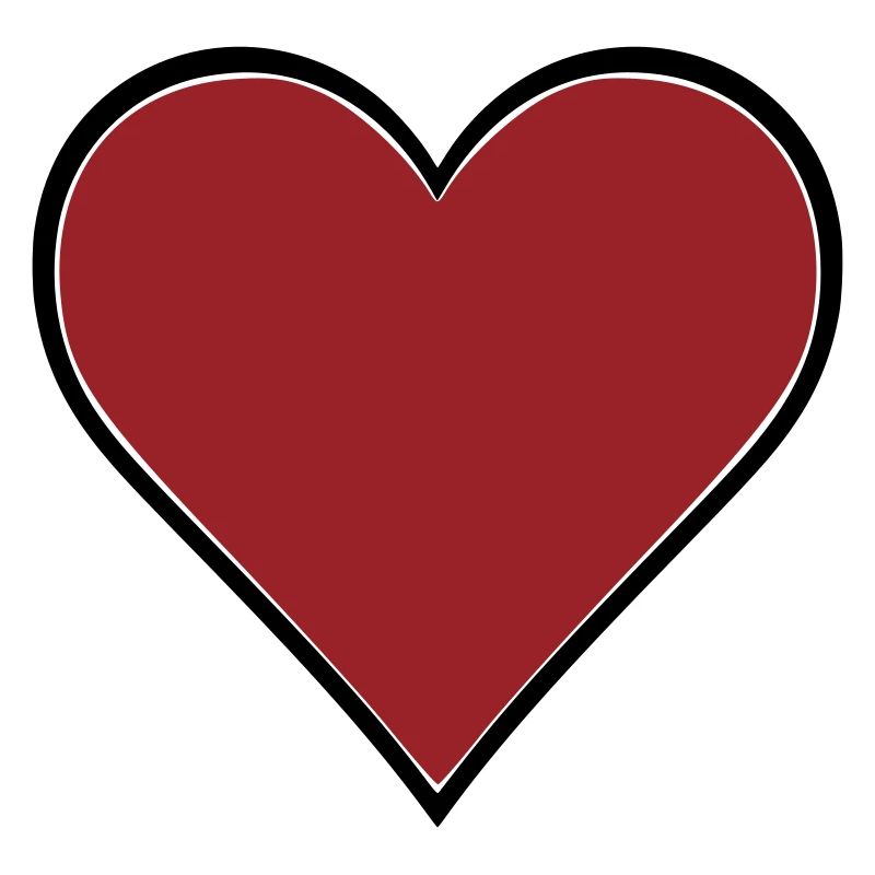 Red Heart Comic Thick Contour Vector