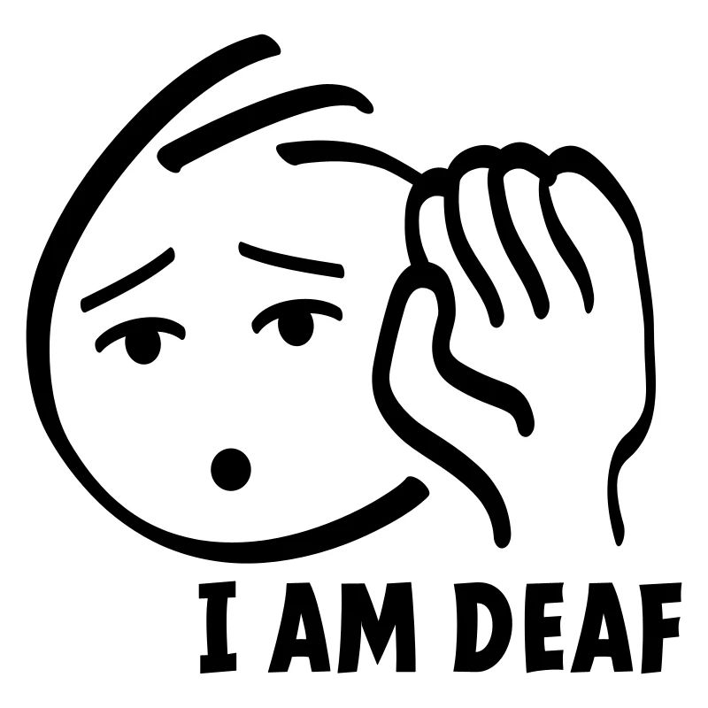 Ich bin taub, bitte schauen Sie mich an, wenn Sie sprechen.