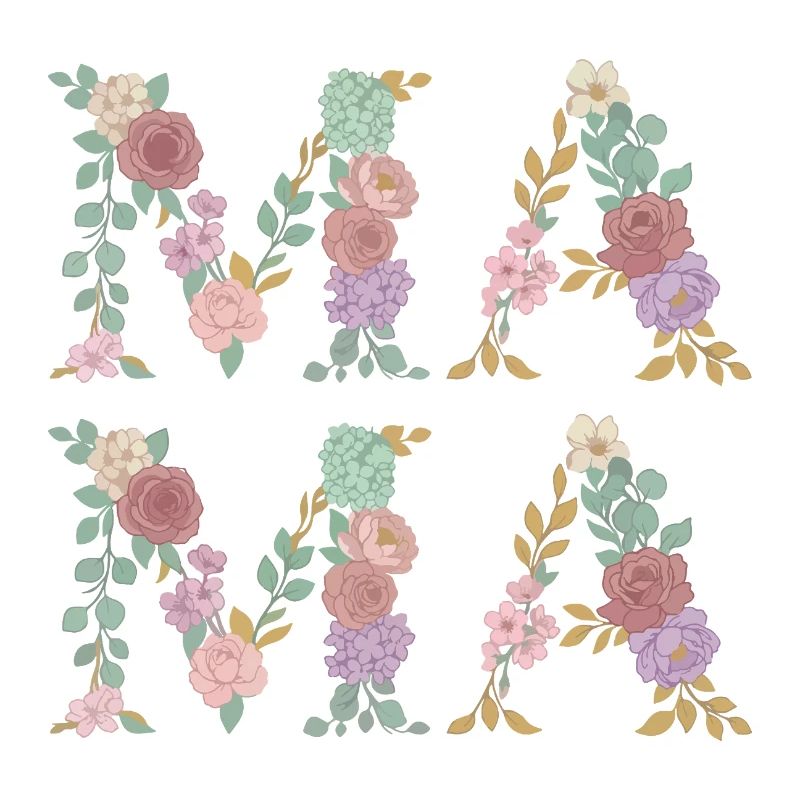 Mama Blumen Floral Schrift Beste Mutter Muttertag