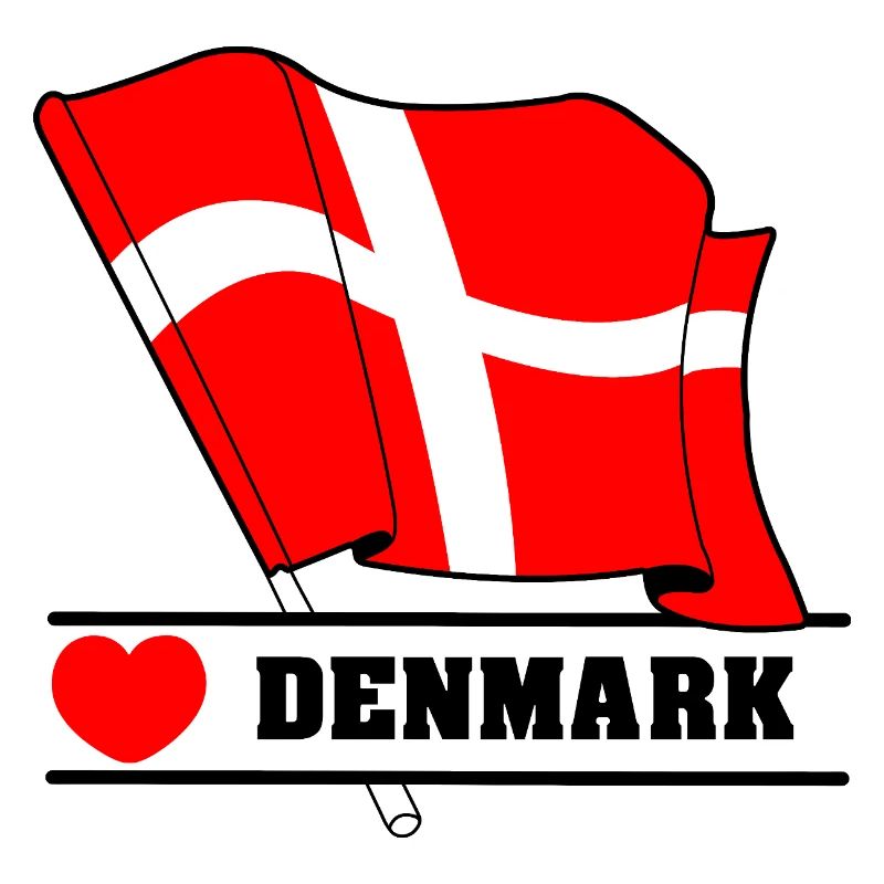 DANEMARK – Drapeau avec cœur