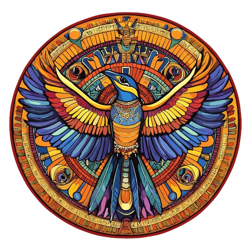 Éventail de feu Phoenix Mandala