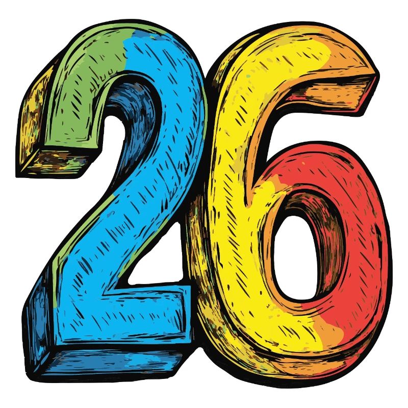 26 Zahl Bunt
