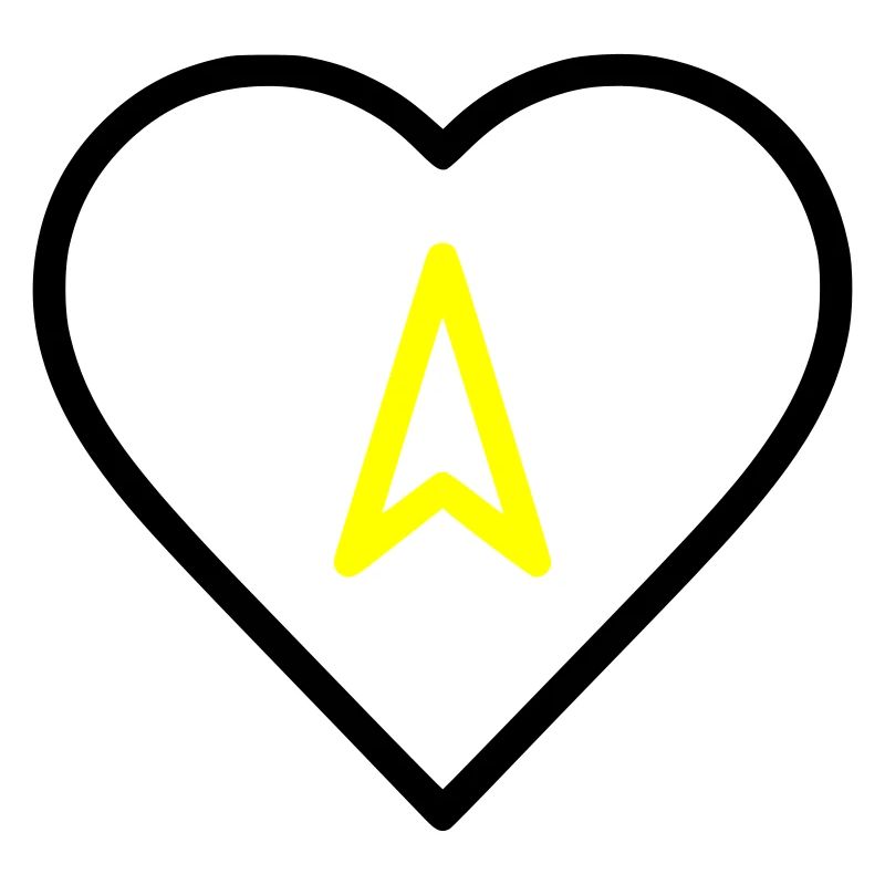 Cœur avec direction de flèche