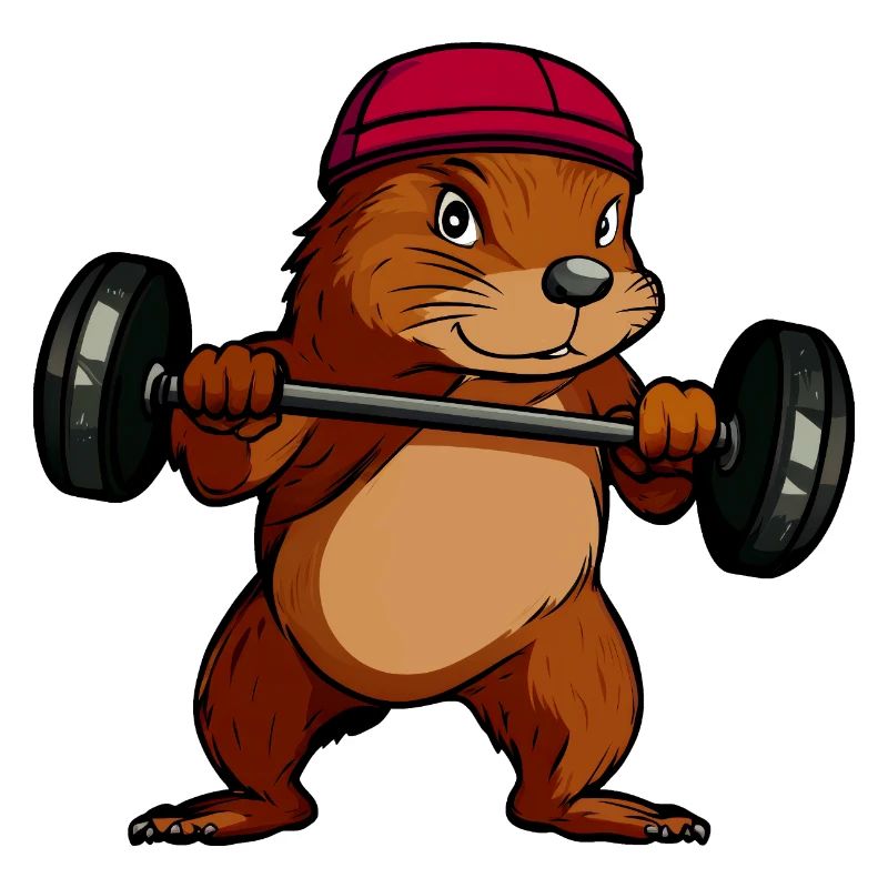 Kraftvoller Eichhörnchen-Hantelheld