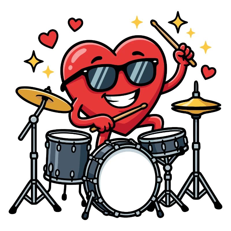 Funny drummers for Valentine's Day