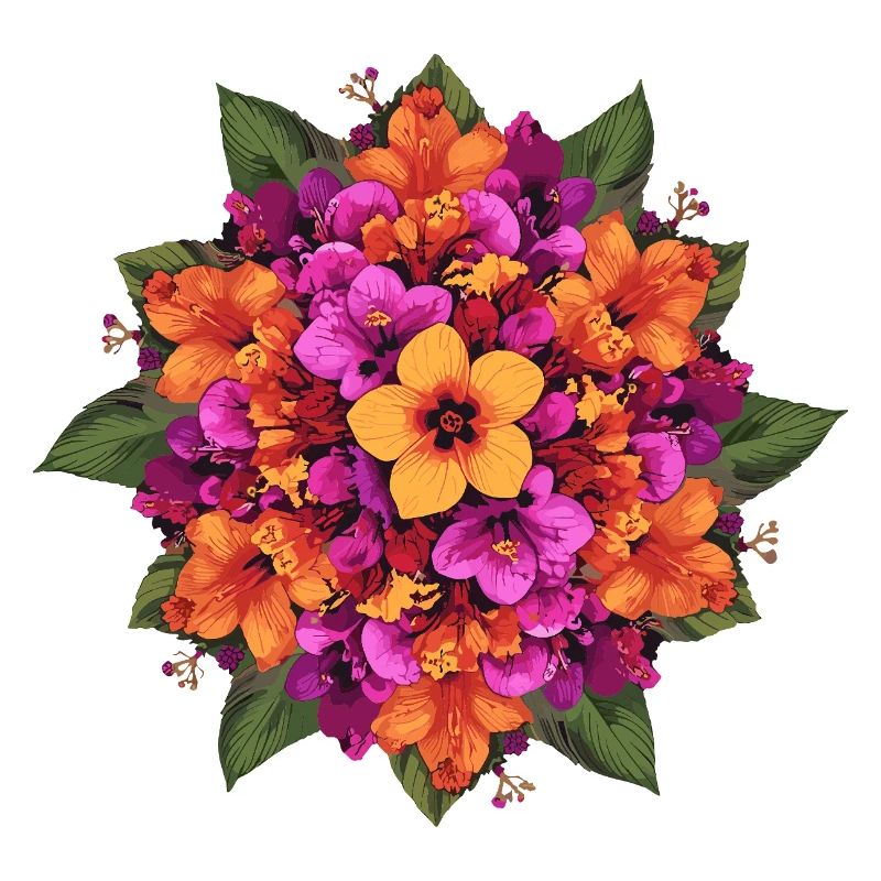 Bouquet floral dans des tons chauds