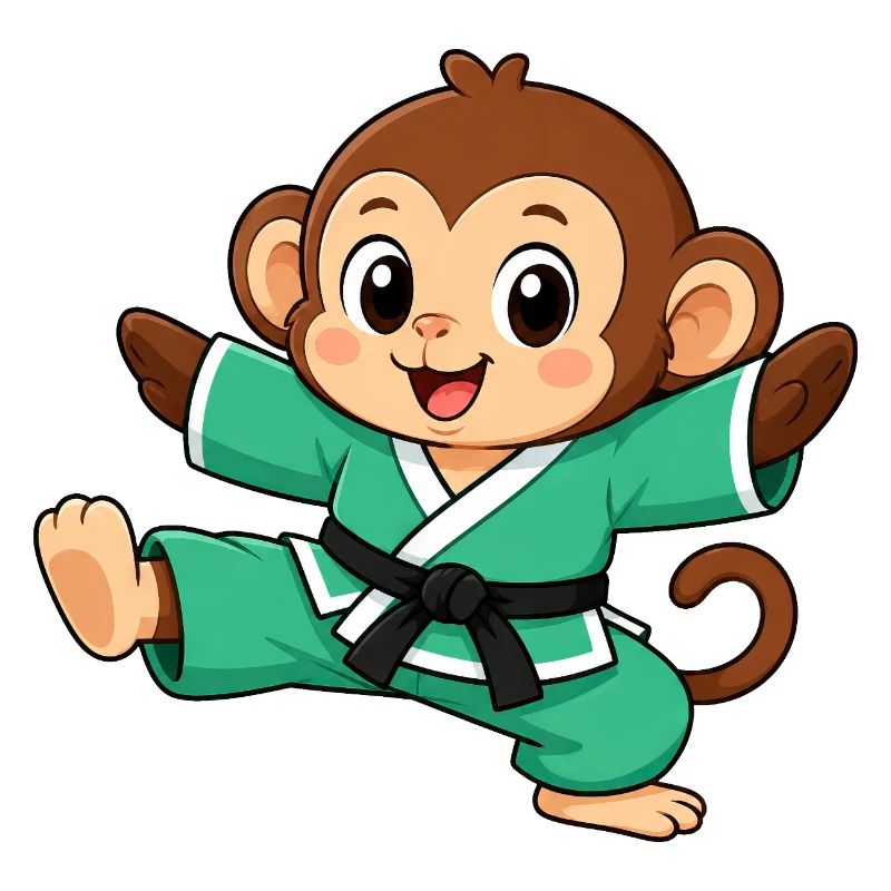 Karate Monkey Fighting Chimpanzee Martial Arts
