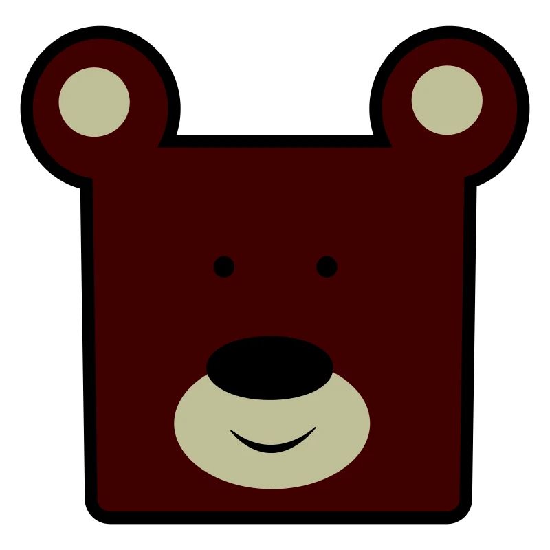 Reddish Brown Bear Head Minimal