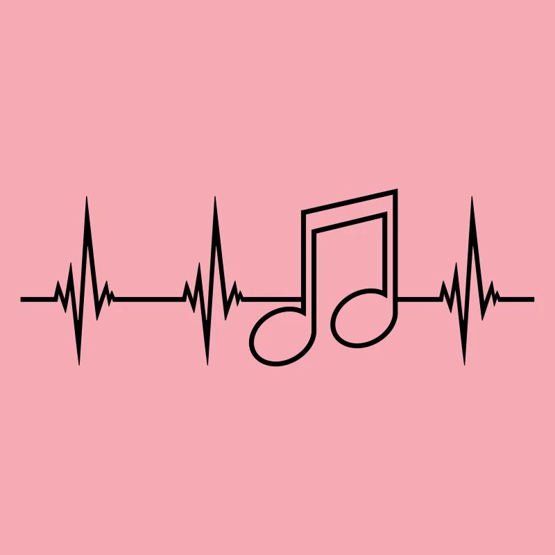 music note frequency heart beat pulse sign party m