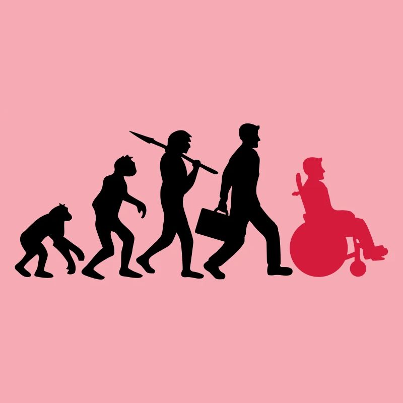 evolution rollstuhl entwicklung silhouette behinde