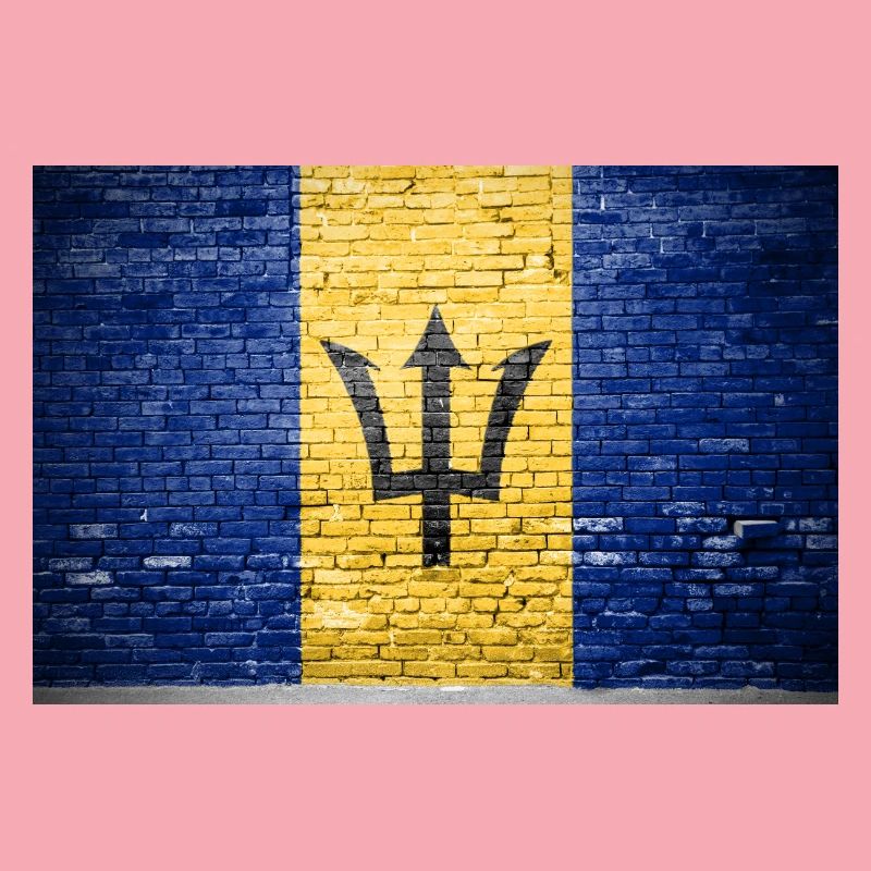 Drapeau de la Barbade Graffiti sur mur de briques