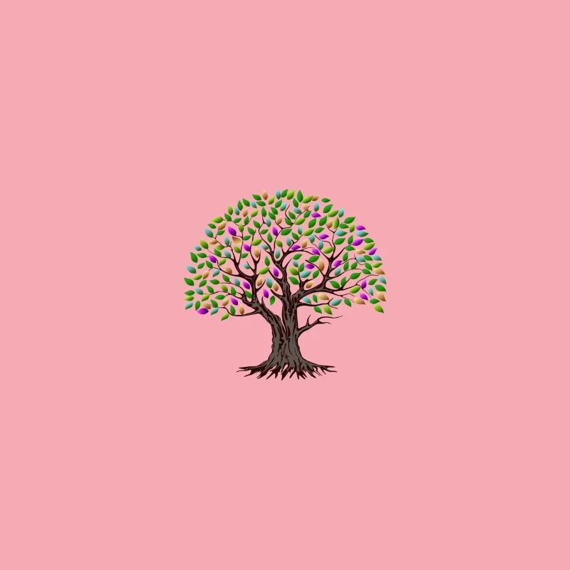 Bunter Baum mit Blättern