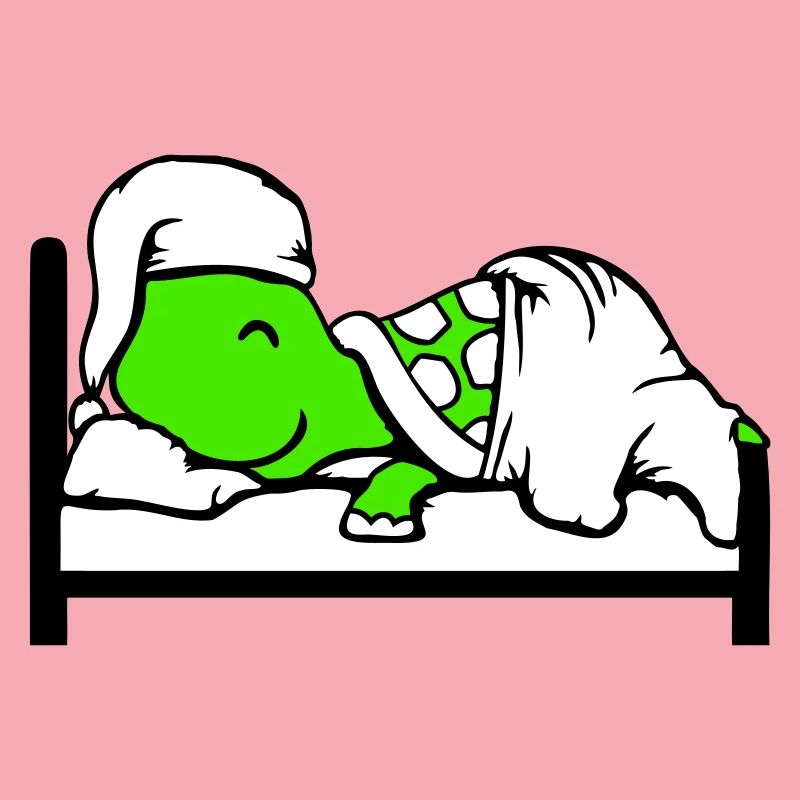 Turtle sleeps tired bed sleepy head dreaming