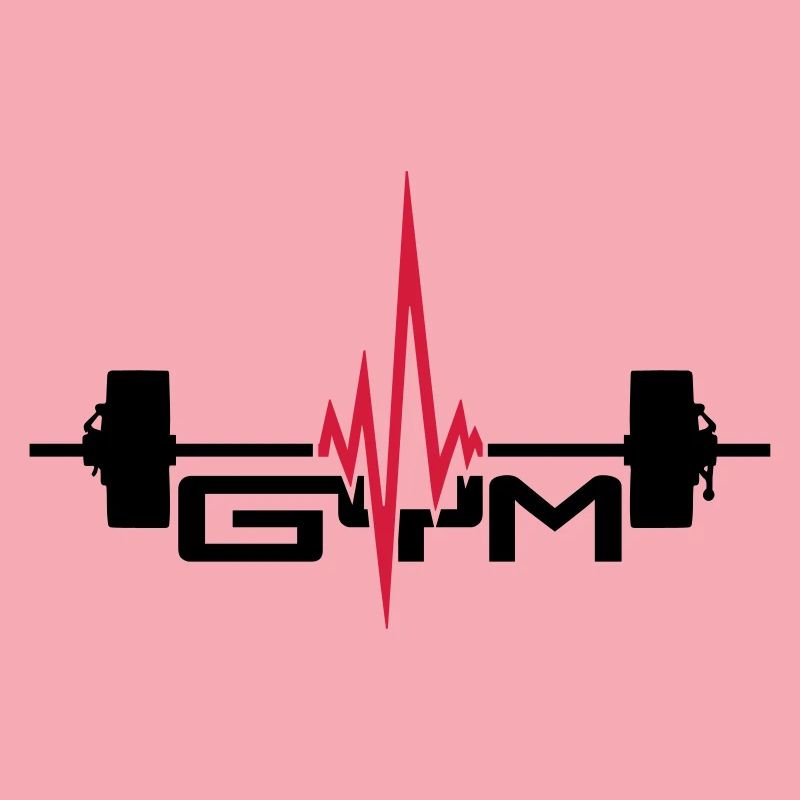 gym text logo weight lifting pulse frequency heart