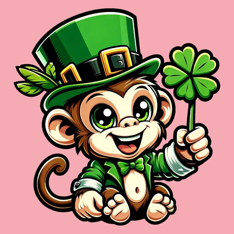 Fête de la Saint-Patrick singe chimpanzé Shamrock Design