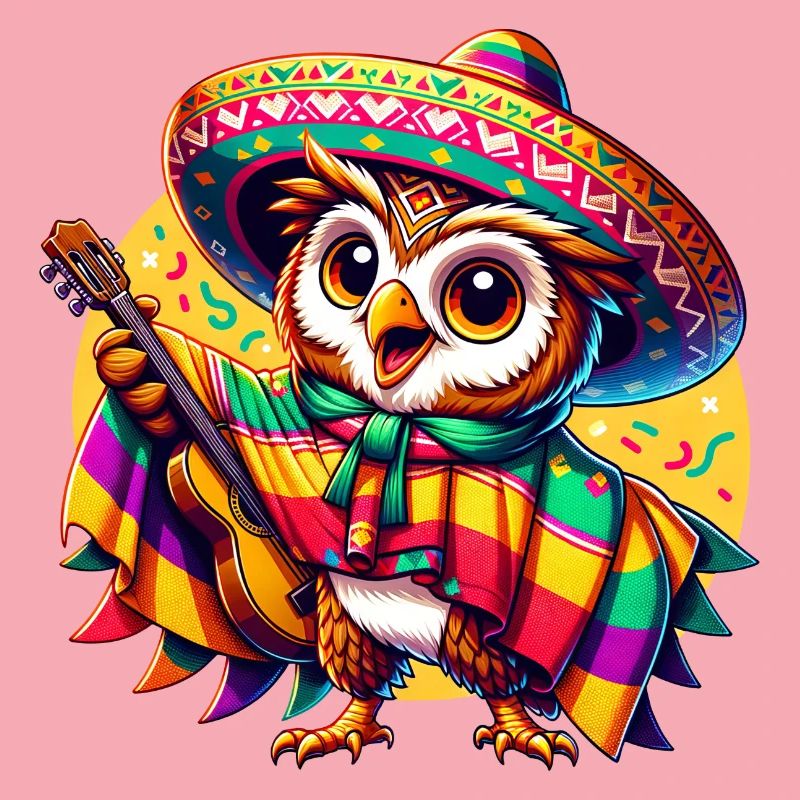 Cinco de Mayo Owl Guitariste