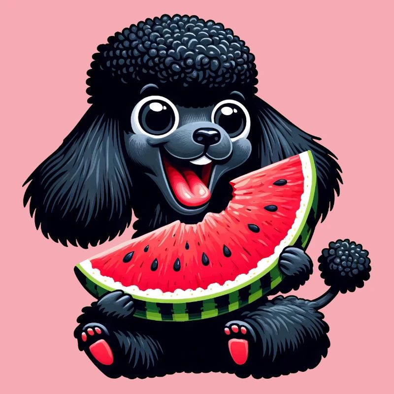 Caniche avec un design d’été de pastèque