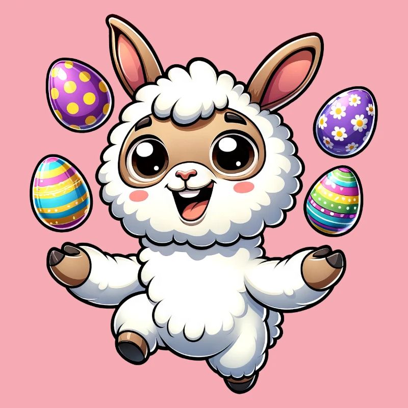 Easter Llama Juggling Easter Egg Juggling