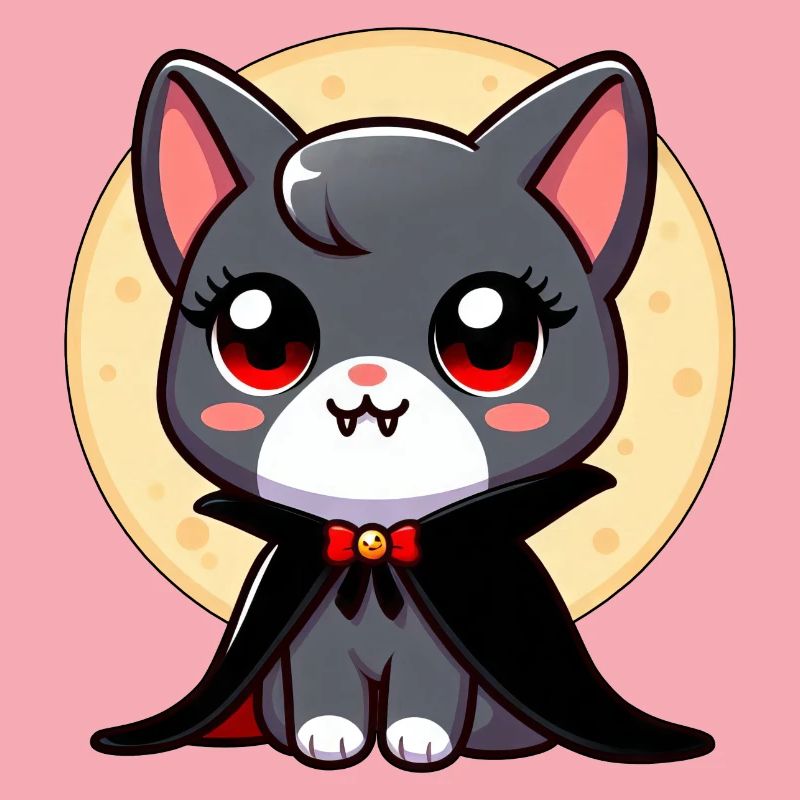 Halloween Cat Vampire Bat Cute