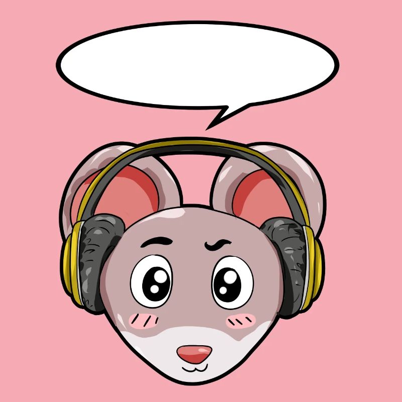 Maus mit Kopfhörer