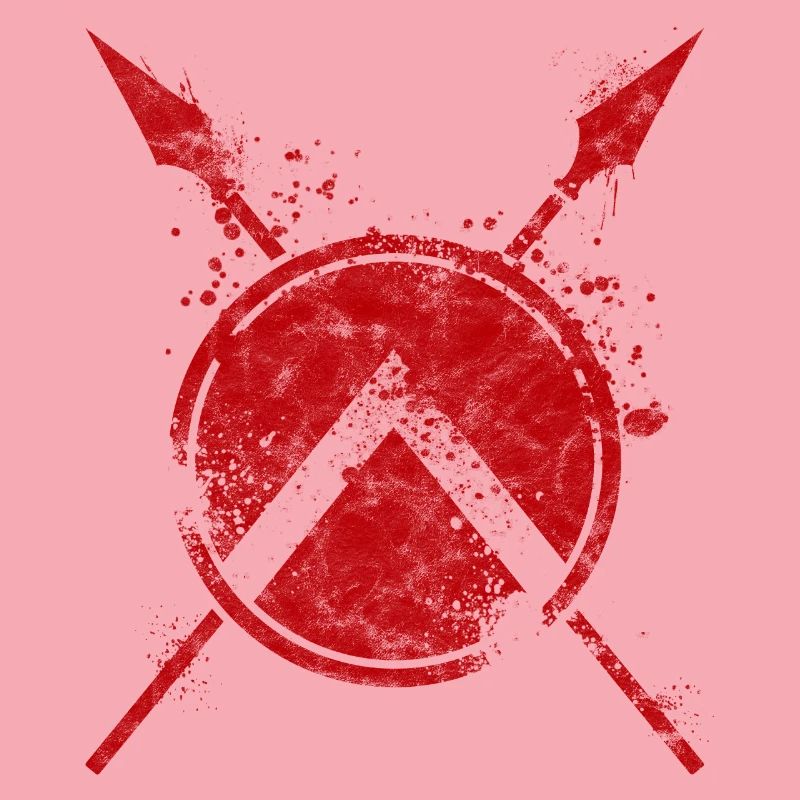 Combattant de sparte avec bouclier et lance - aspect usé