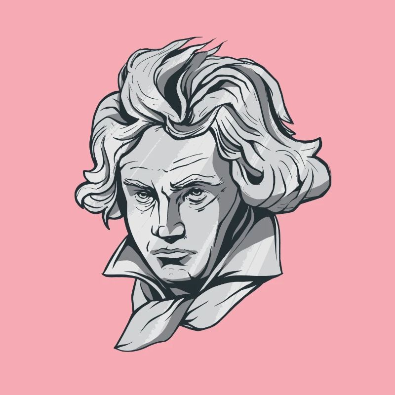Beethoven face bust with Beethoven composer