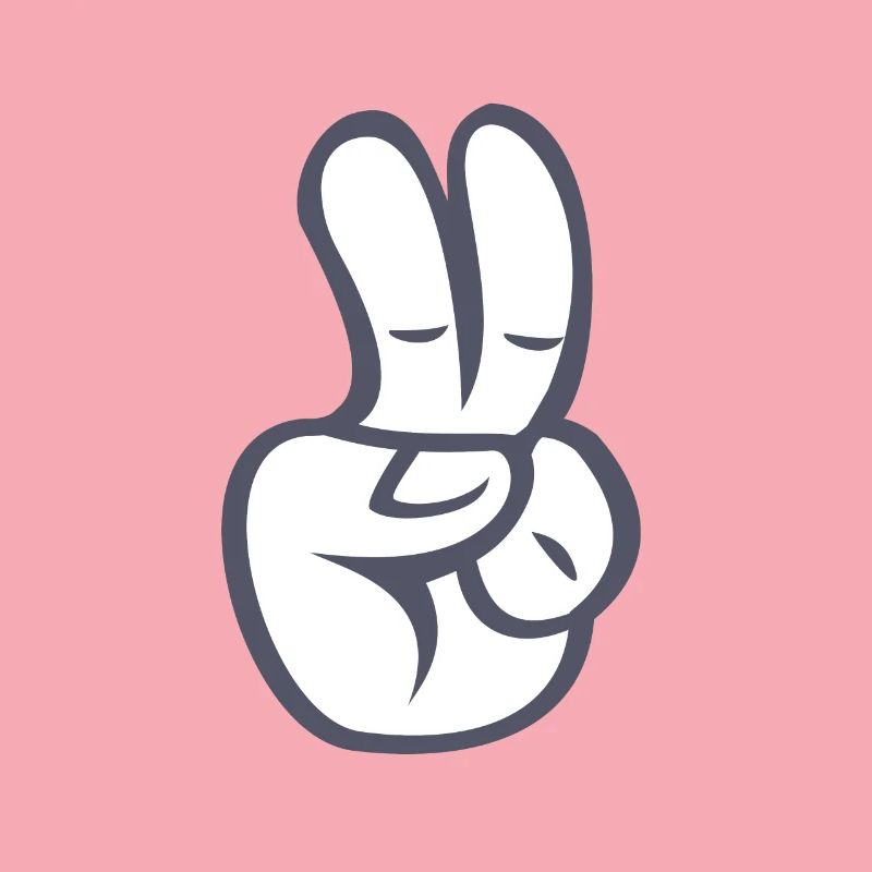 Peacezeichen Finger Comic