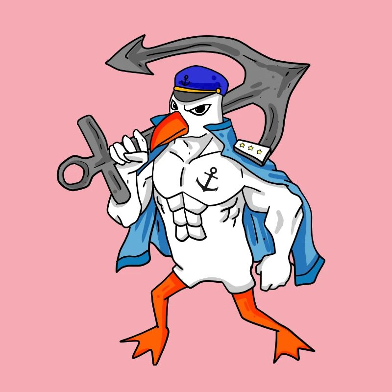 Möwe mit Anker