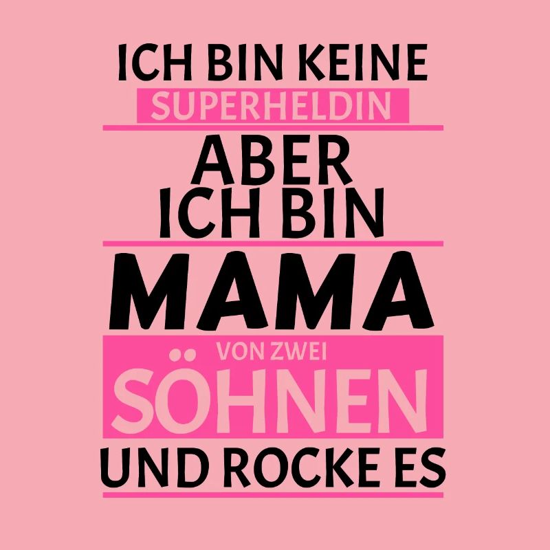 Superheldin Mama Zwei Söhne Spruch Geschenk