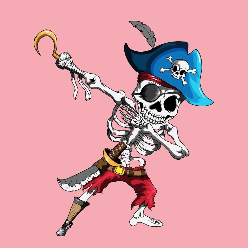 Dabbing Pirate Skeleton Eye patch Pirate Ship
